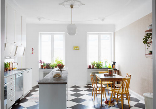 Black White Checkered Floors For The Kitchen California Home