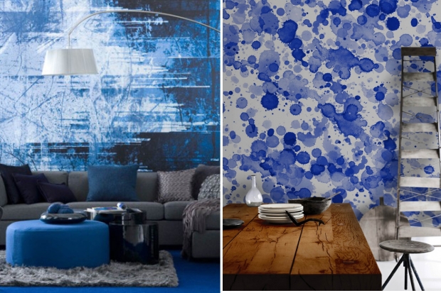 Dazzling Blue paint treatments or wallpaper.